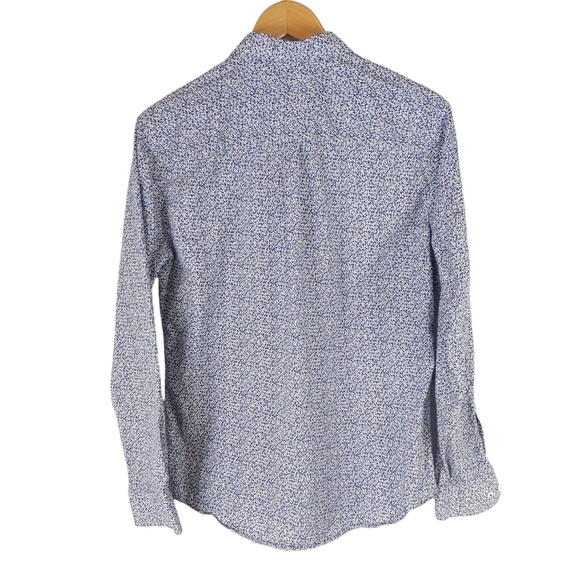 Men's Blue Floral Casual Button Down Shirt - Picture 4 of 9